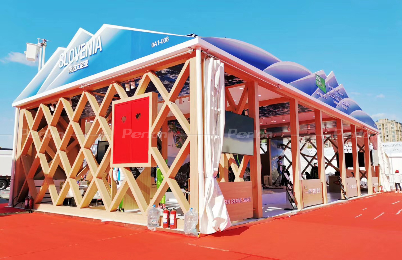 斯洛文尼亞國家館室外展臺現場圖